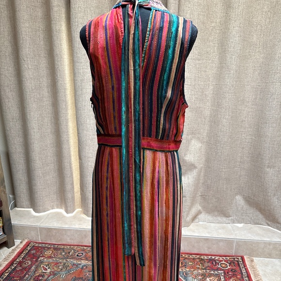 Anthropologie & Bl*nk London Silk Rainbow Stripe Maxi Dress - NWT - Picture 4 of 6